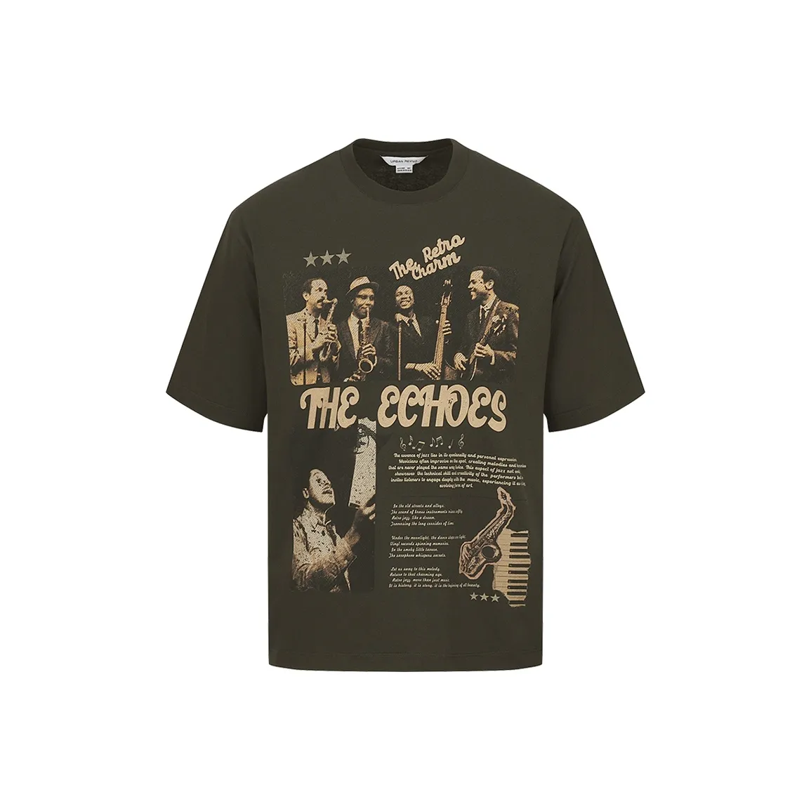 URBAN REVIVO T Рубашка Мужская Темно-Кофейного Коричневого Цвета