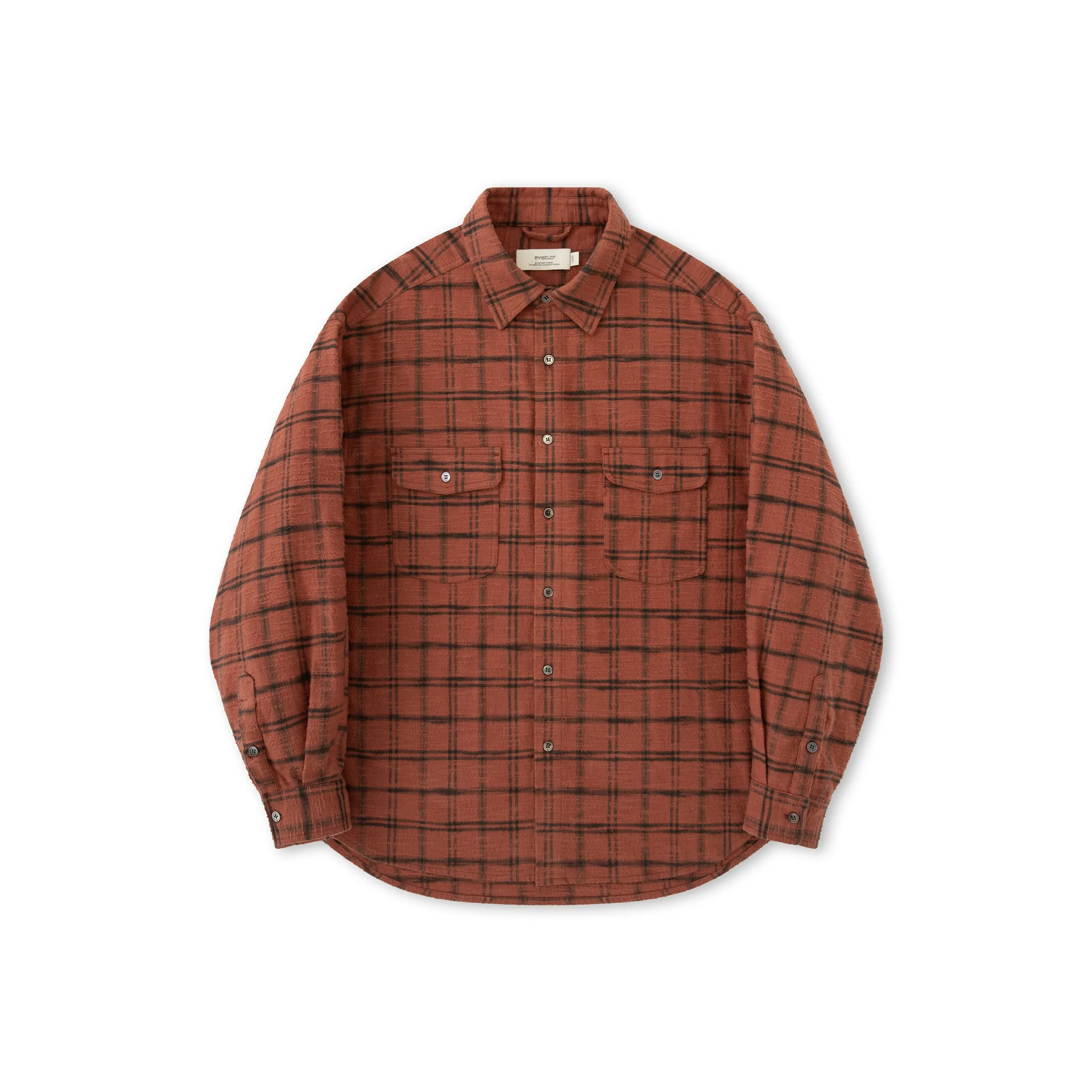 EVISTUB Рубашка Унисекс Красная Черная Клетка