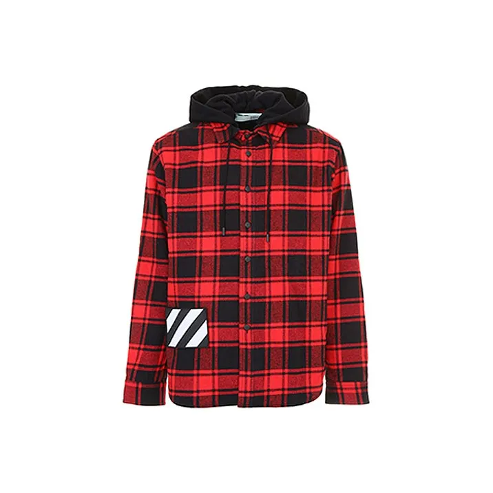 Off Белый Красный Мужские Рубашки