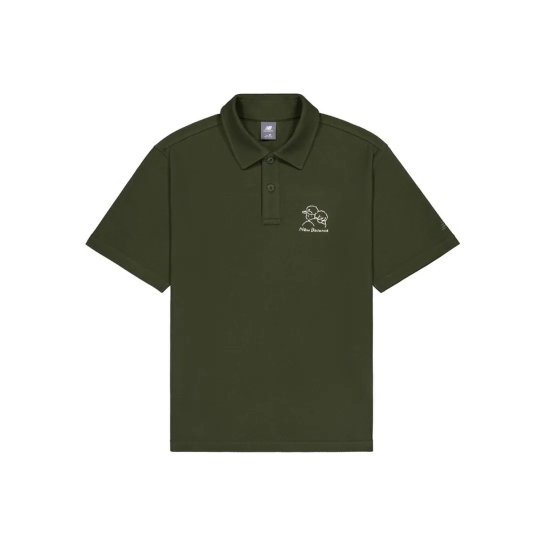 New Balance Polo Shirt Unisex Dark Khaki Green