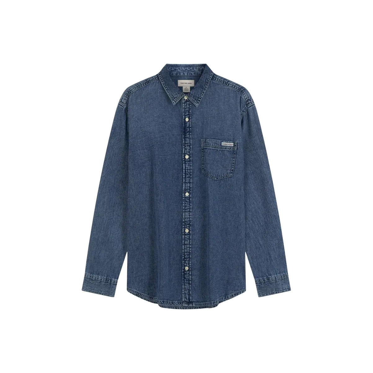 CALVIN KLEIN Рубашка Мужская Джинсовая Синяя