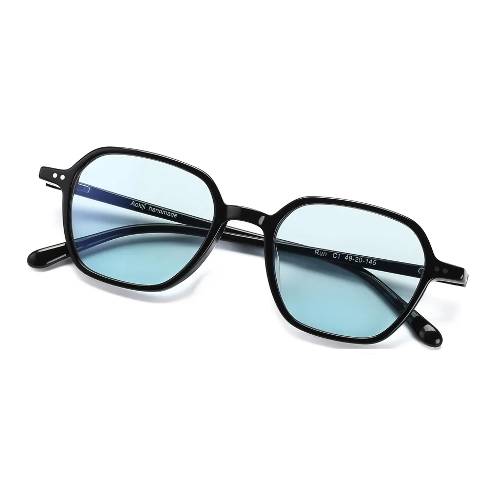 QINGZHIZUO Ацетатная пластина Квадратные Солнцезащитные очки Унисекс Черный Синий Оранжевый Фиолетовый