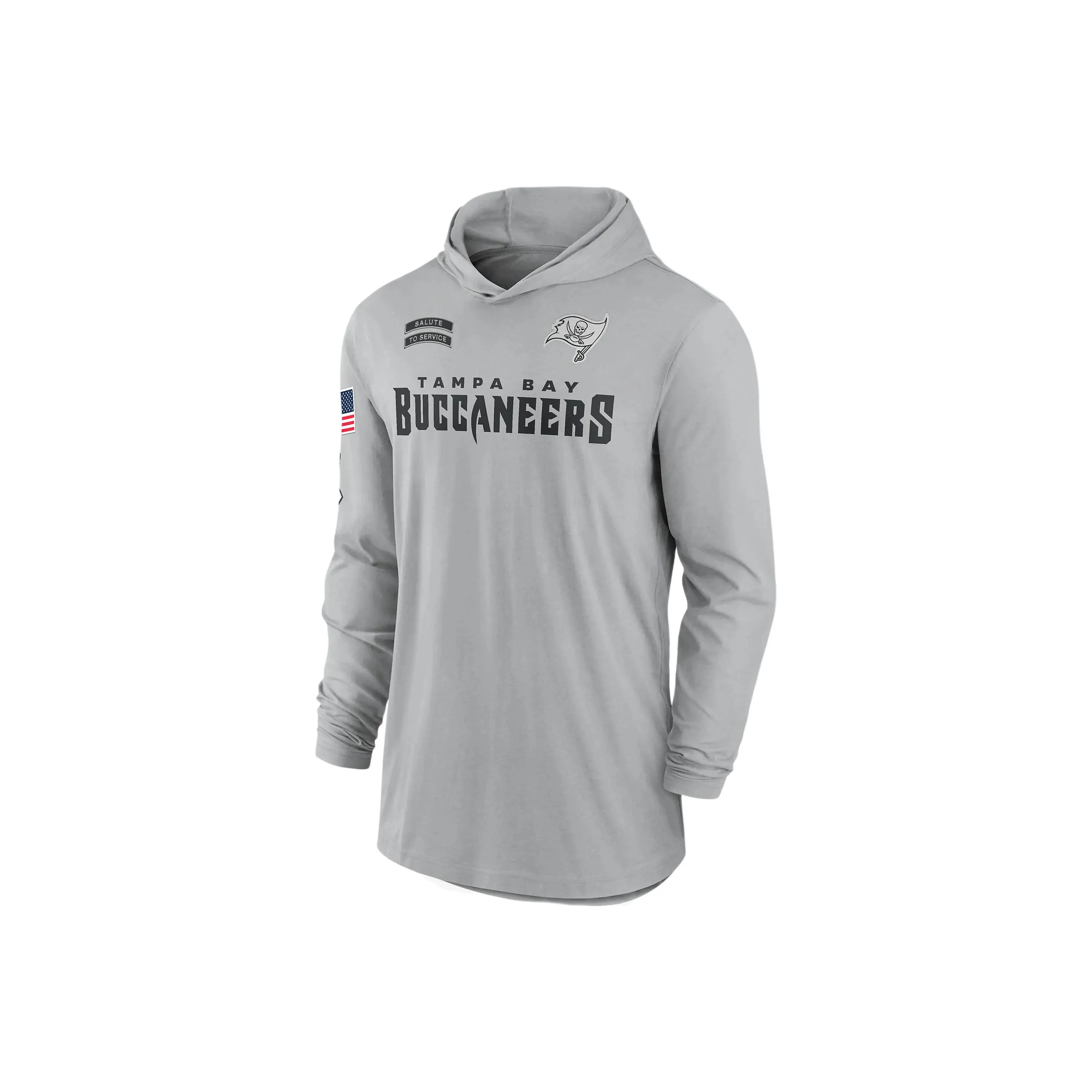 Nike Tampa Bay Buccaneers Salute To Service Edge Mascot Lockup Men's Nike Dri FIT Nfl Long Sleeve Hooded Top