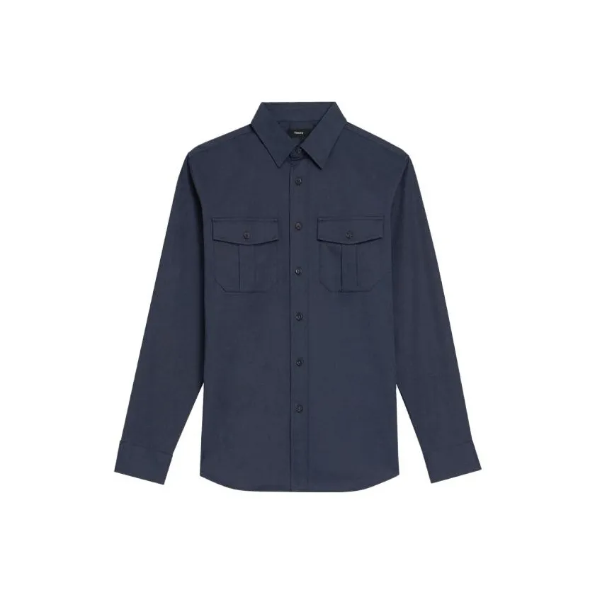 THEORY Темно-синие мужские рубашки