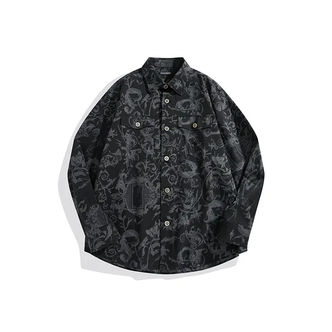 PEACEBIRD MEN Черный 1 Мужская Рубашка