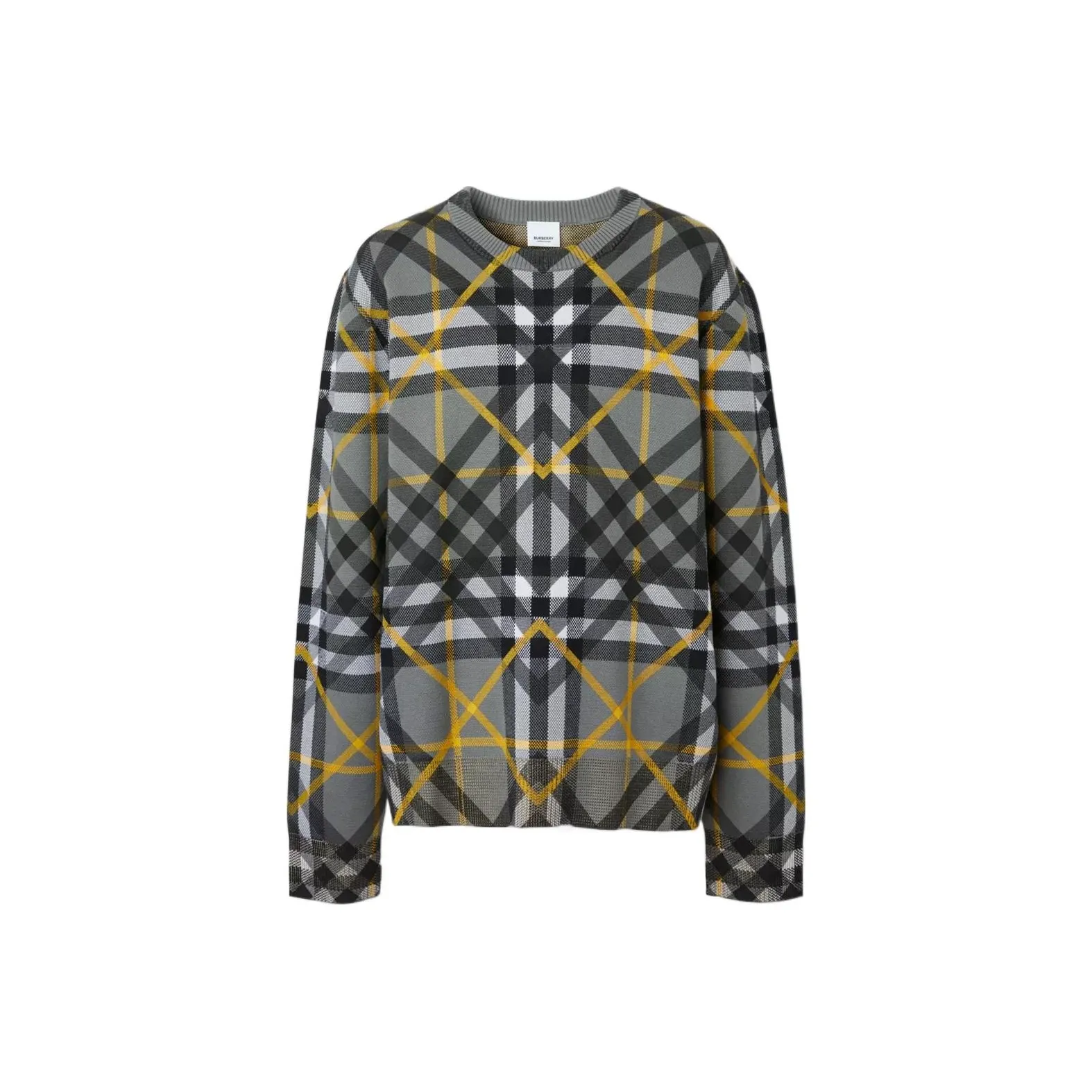 burberry pocket Men Layered Check Cotton Jacquard Jumper