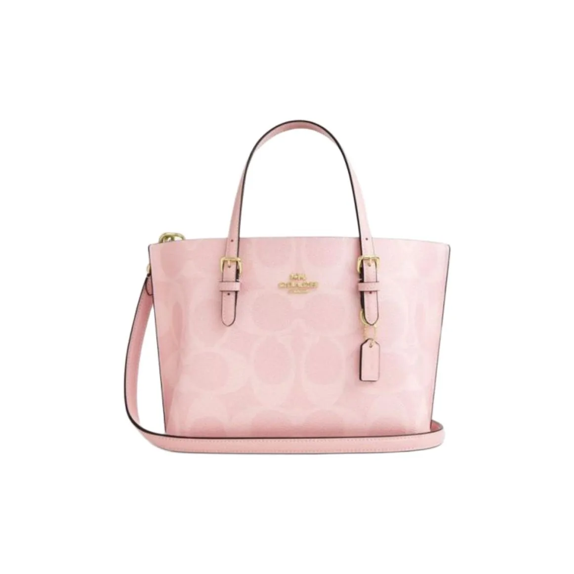 COACH Mollie Artificial Leather Tote Bag, Shopping Bag, Shoulder Bag, Handbag Medium Size Women's Rouge Pink