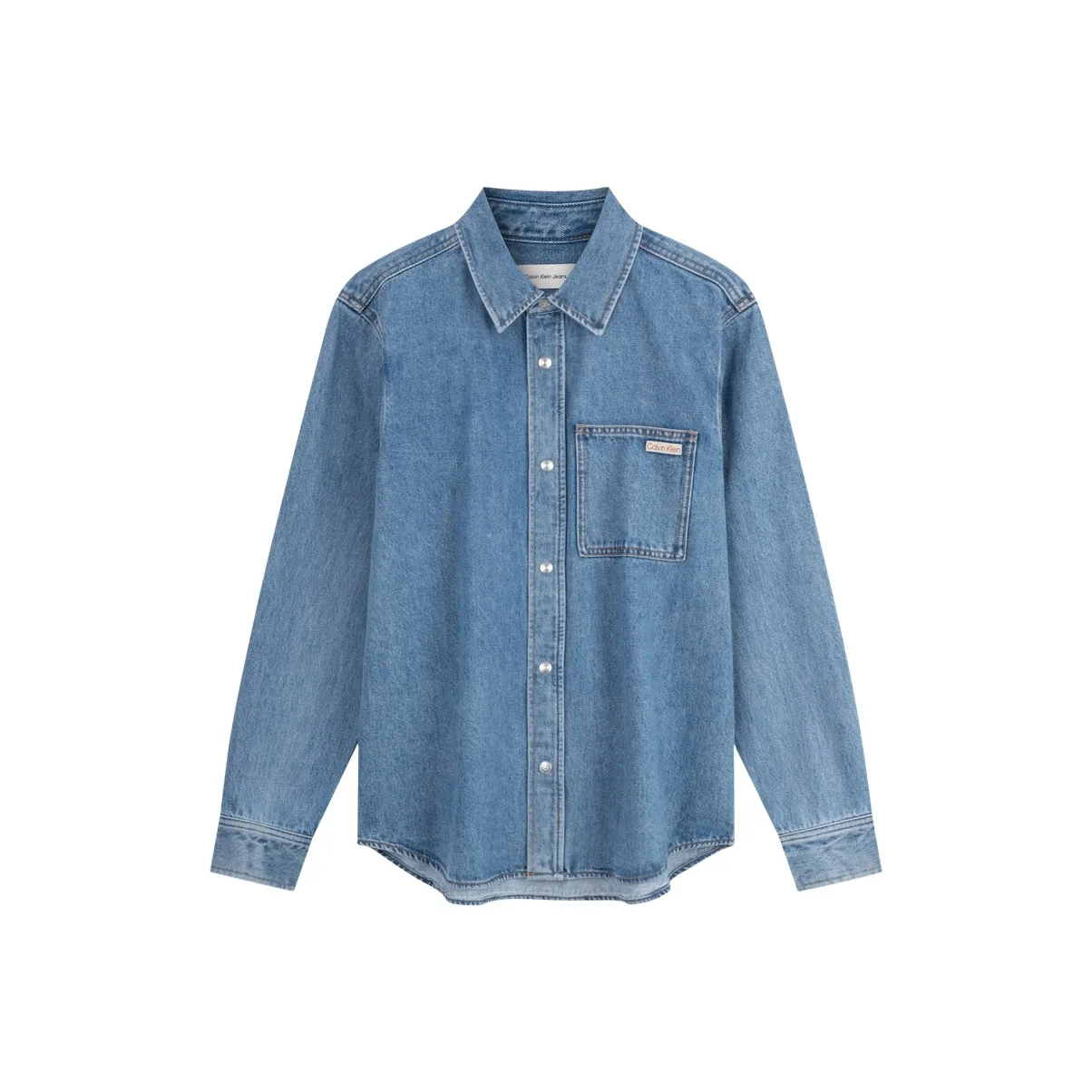 Calvin Klein Рубашка Мужская Джинсовая Светло-Синяя