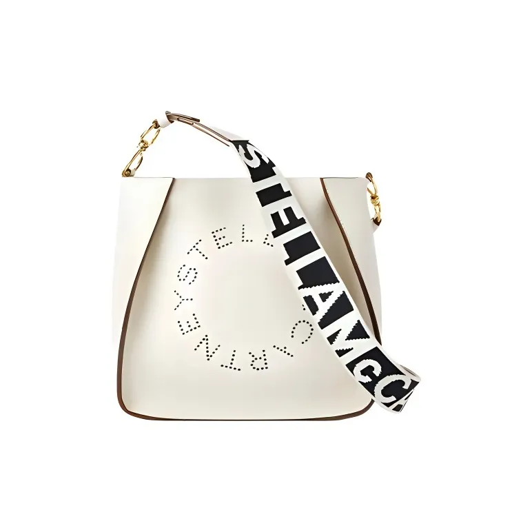 Stella McCartney Polyester Tote Bag, Shopping Bag, Crossbody Bag, Shoulder Bag Medium Size Women's White