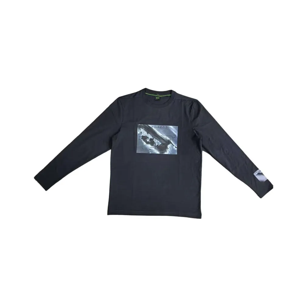 Hugo Boss SS25 T Рубашка Мужская Черная Синяя