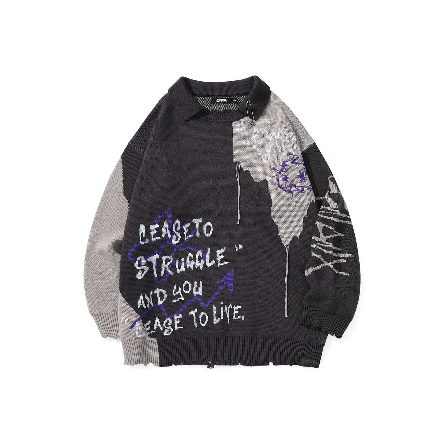 GENANX Темно-серый Унисекс Свитеры