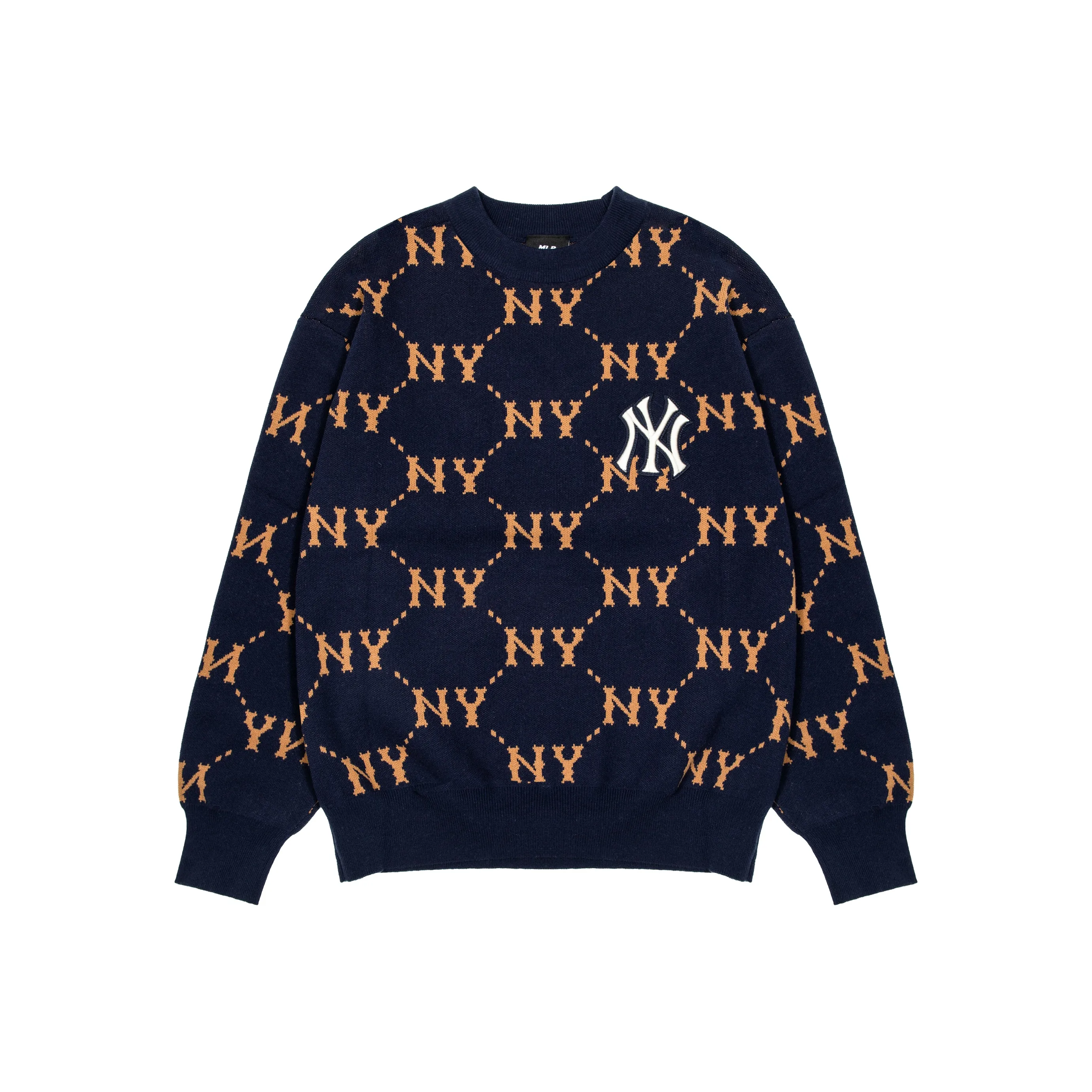 MLB Old Flower Sweaters Unisex Navy Blue