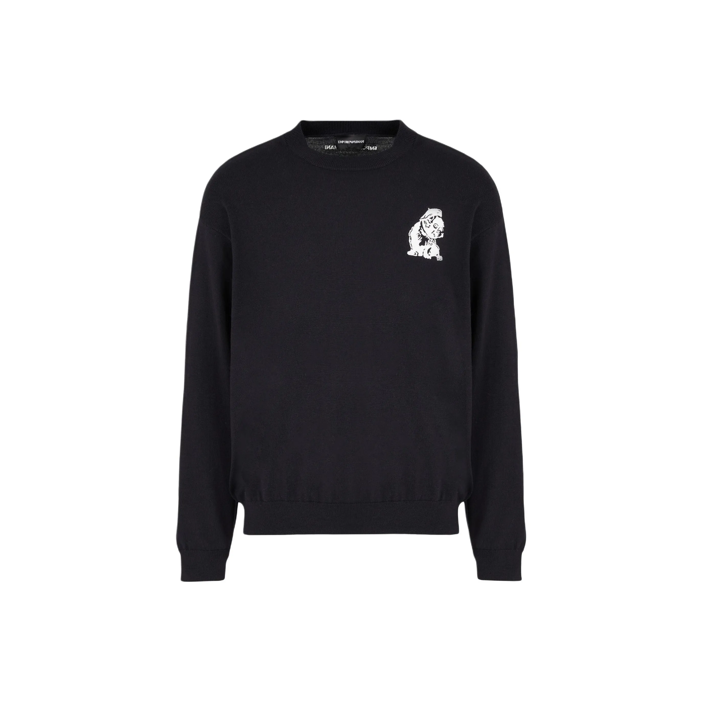 EMPORIO ARMANI French Bulldog embroidered Sweater