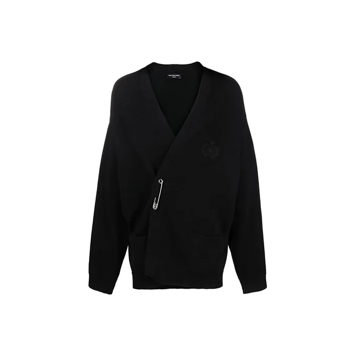Balenciaga SS22 Knitted Fabric Cardigan Coat Men's Black