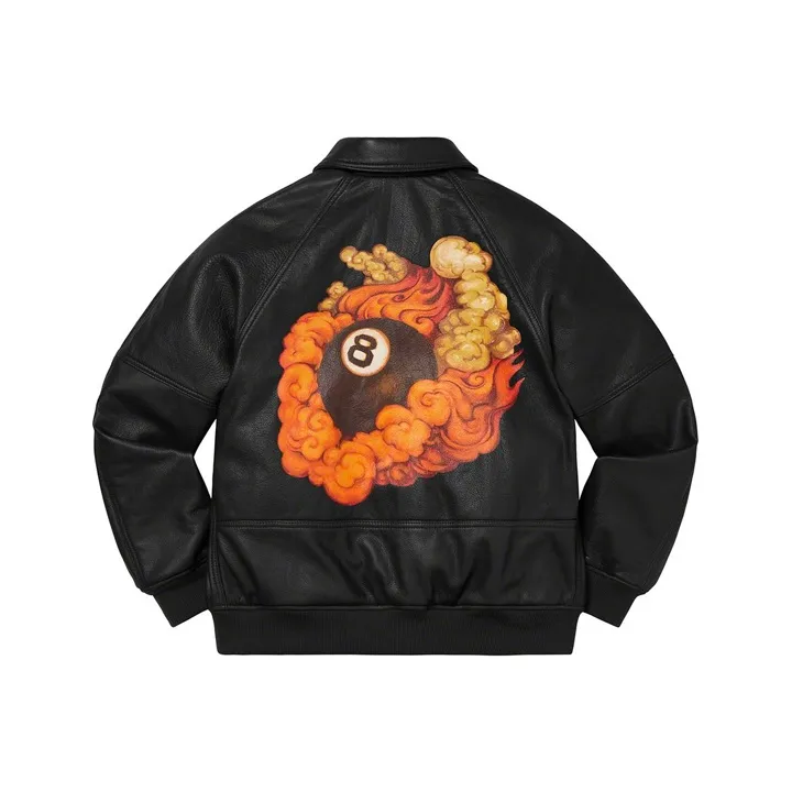 Supreme Martin Wong Leather Varsity