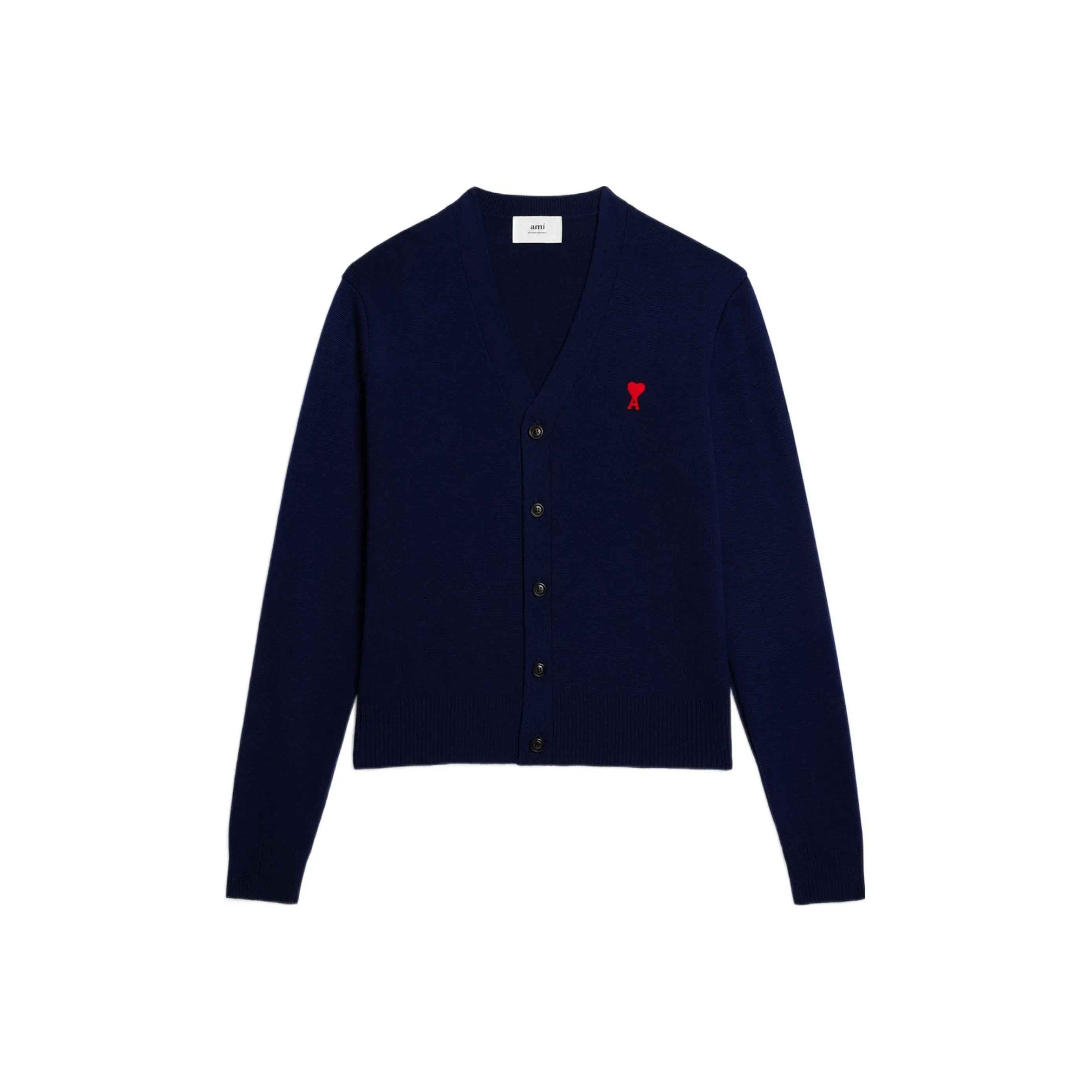 AMIPARIS Ami De Coeur Logo Embroidered V-Neck Knitted Cardigan