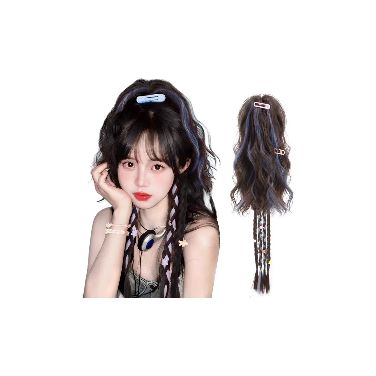 QIYEXUE Многоцветный Плетеный Полузаплетенный Ротанг Волосы Плетение Косичка Парик