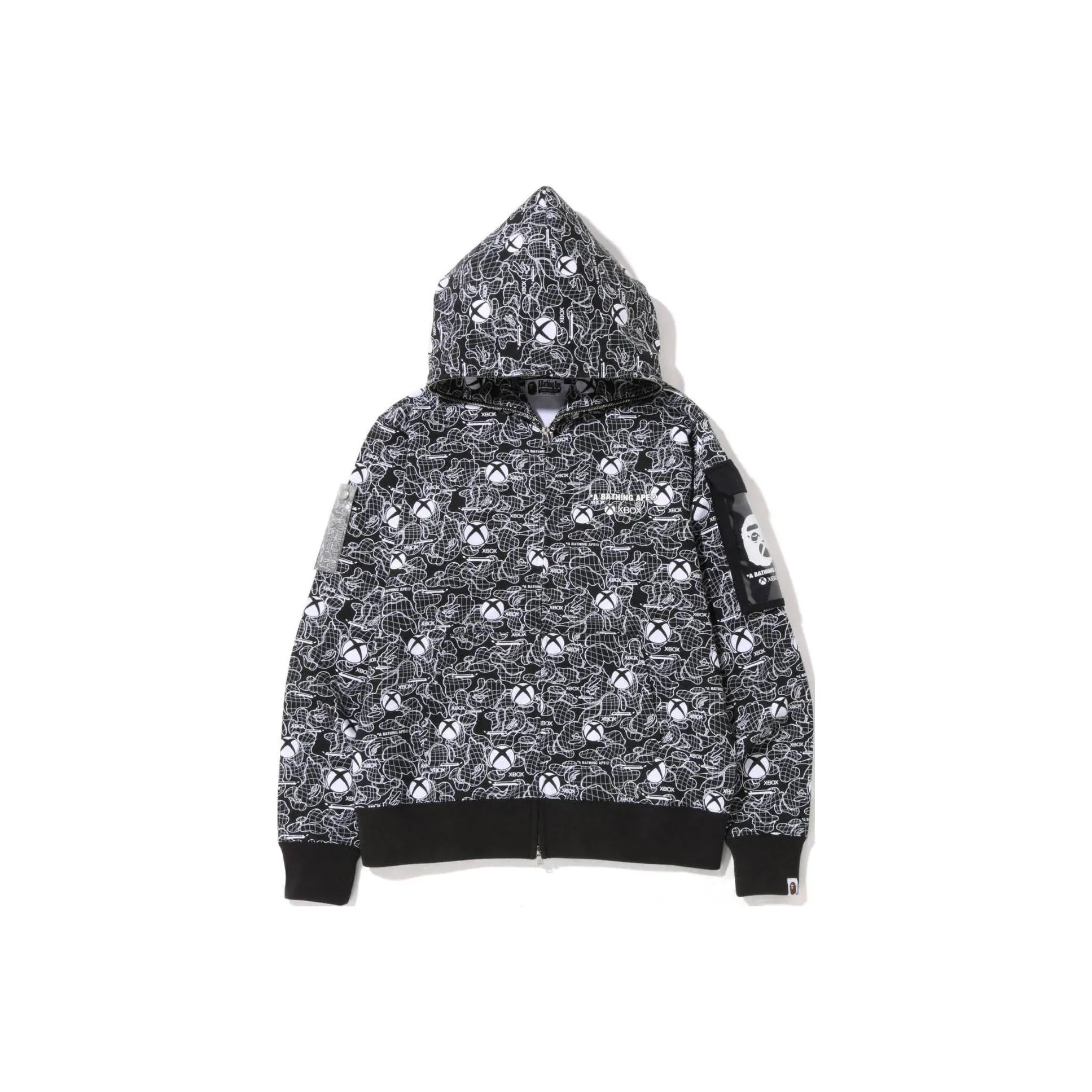 A BATHING APE X XBOX CAMO FULL ZIP HOODIE