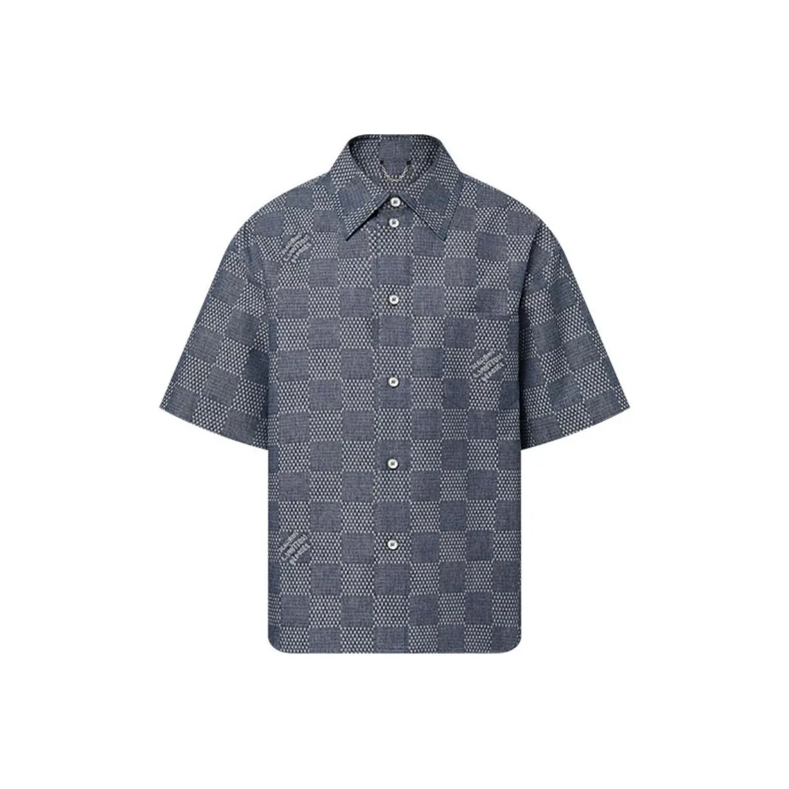 LOUIS VUITTON Damier Short Sleeved Chambray Shirt