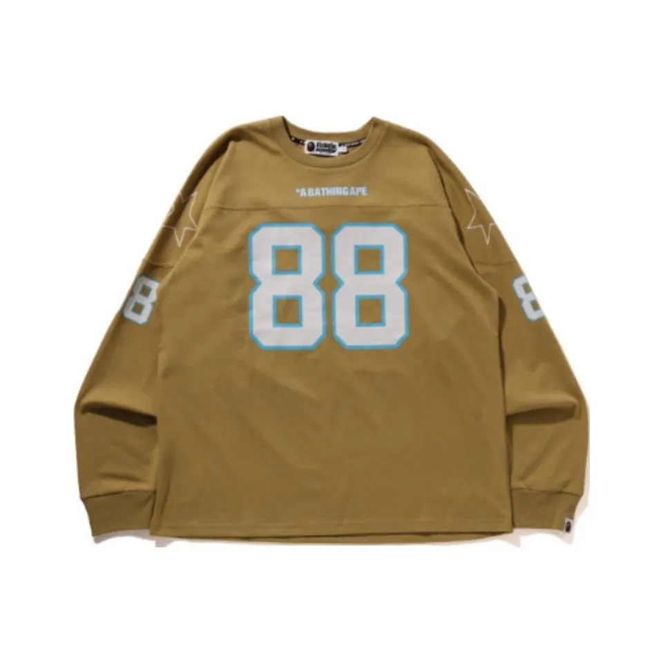 A BATHING APE Football Relaxed Fit Long Sleeve Tee