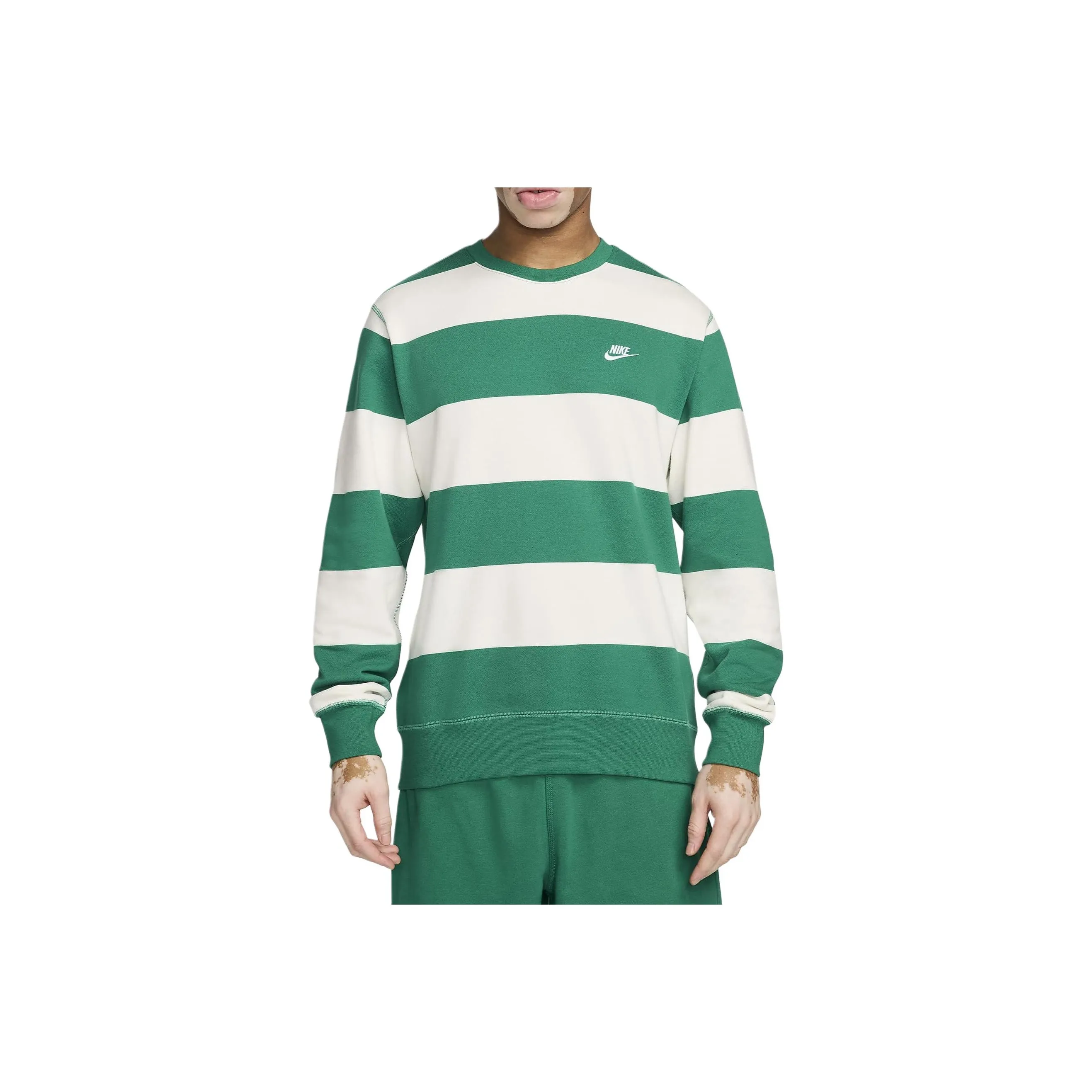 Nike Club Fleece Men's Striped Heavyweight French Terry Crew