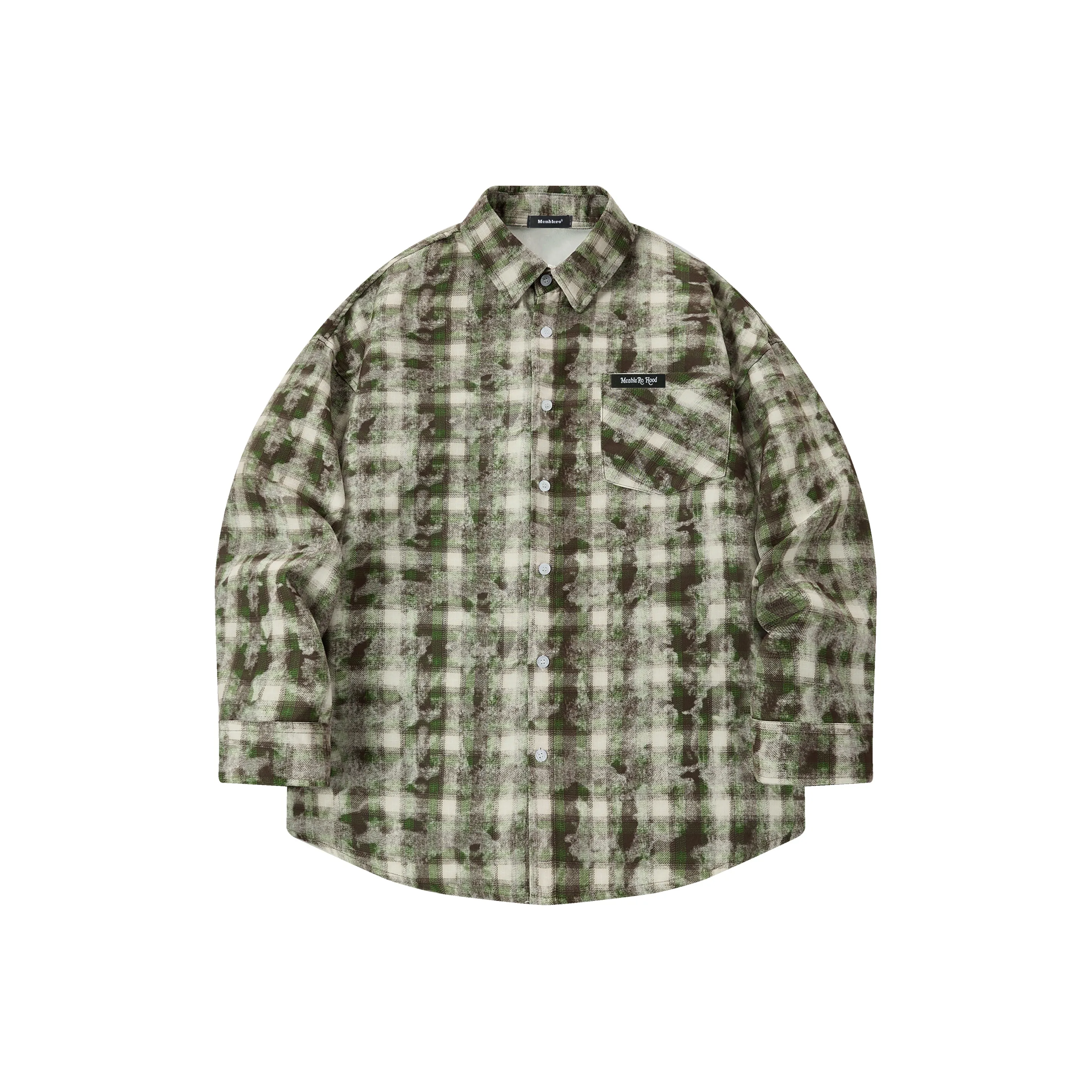 Menblero Рубашка Унисекс Серый Зеленый