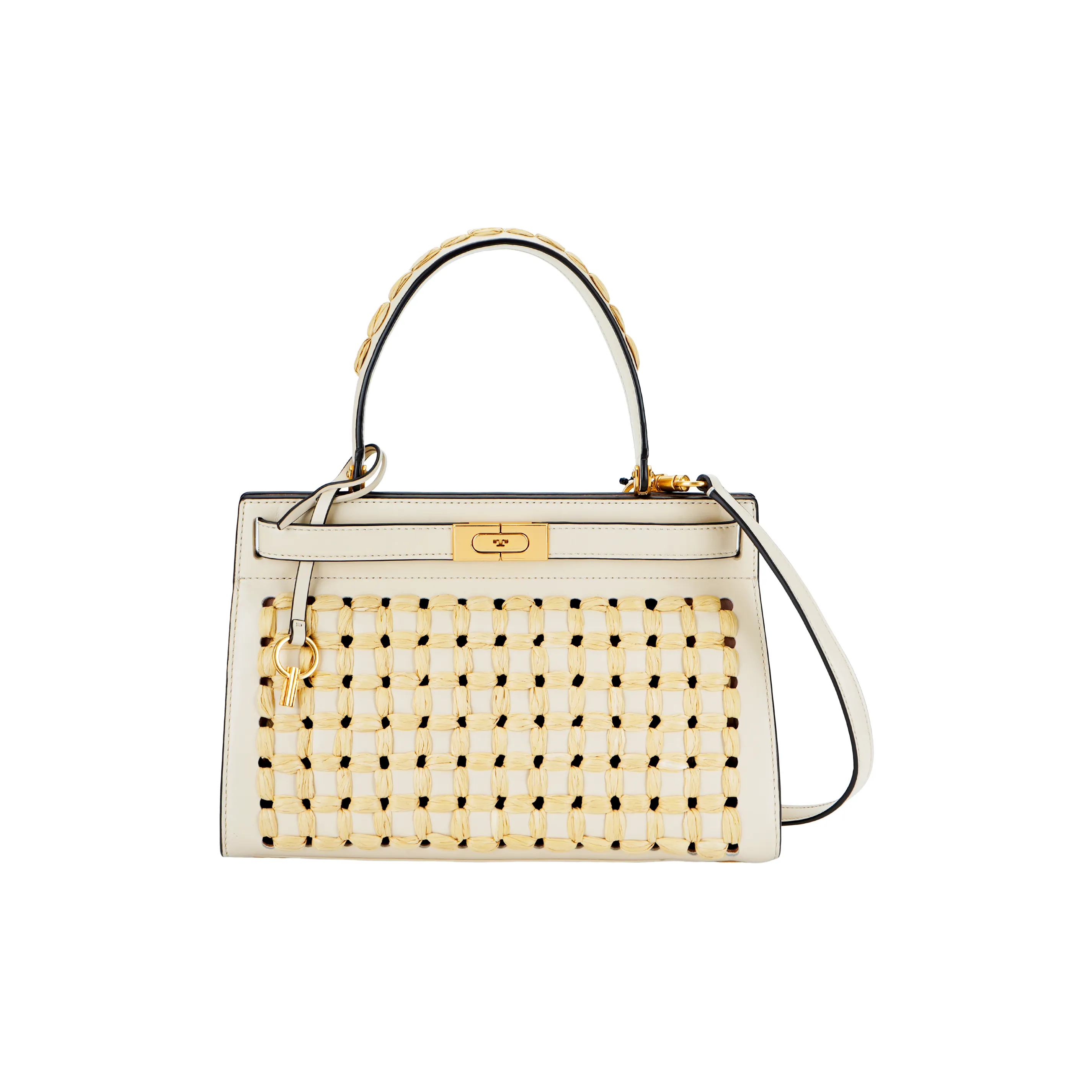 TORY BURCH Lee Radziwill Коровья кожа Сумка Маленькая Женская Кремово-белая