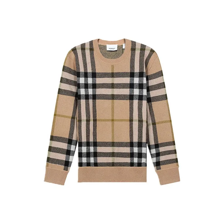 Burberry Check Pattern Cashmere Jumper