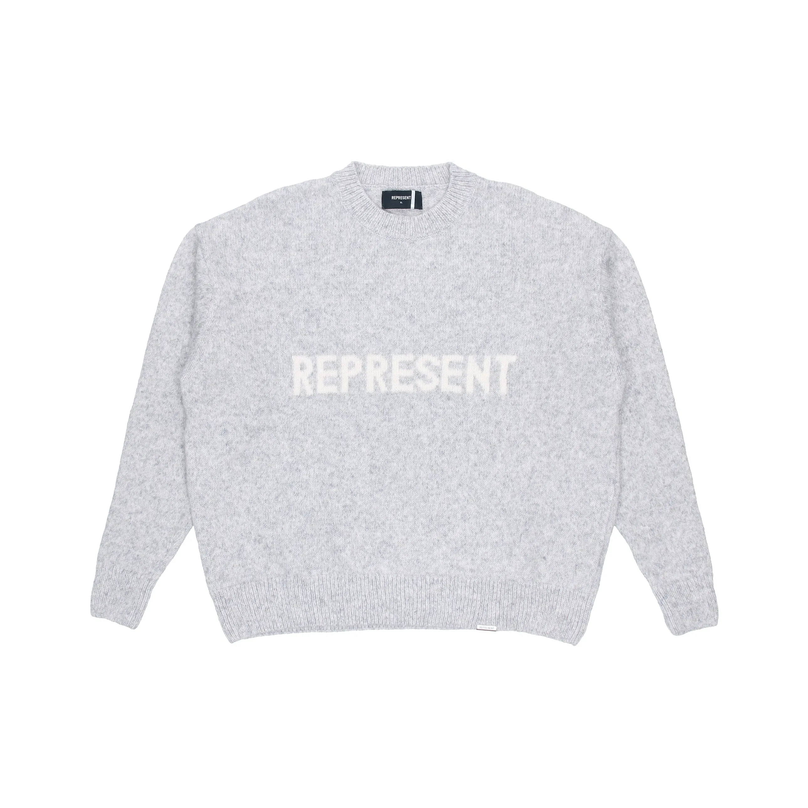 REPRESENT Кашемир Свитер Мужской Светло-Серый