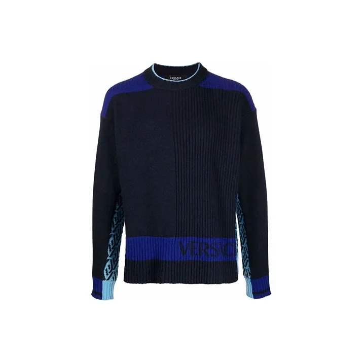 VERSACE Cashmere Sweaters Men's Blue