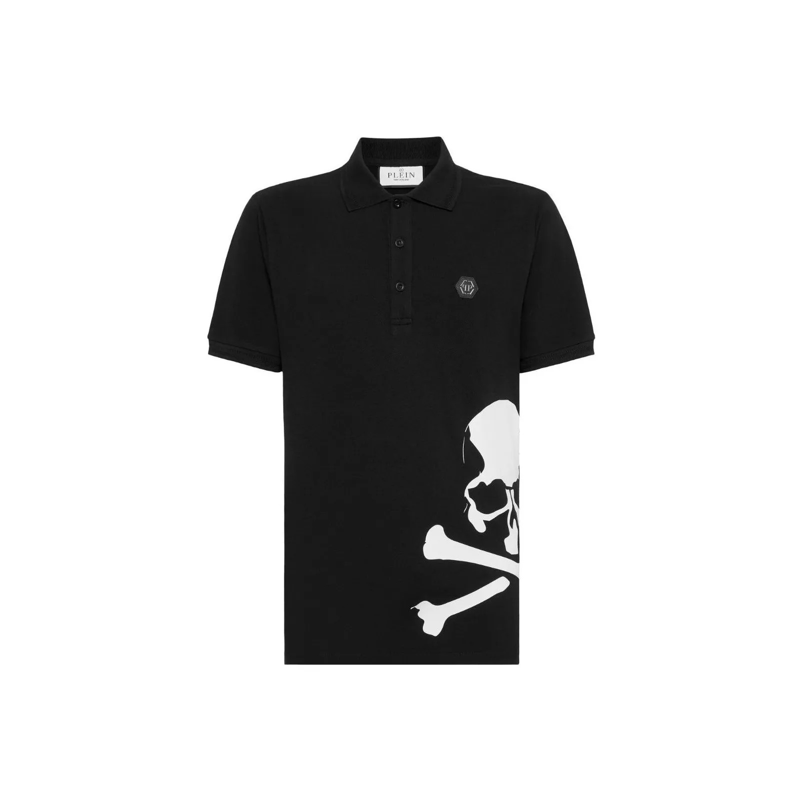 PHILIPP PLEIN Skull & Bones Cotton Polo Shirt