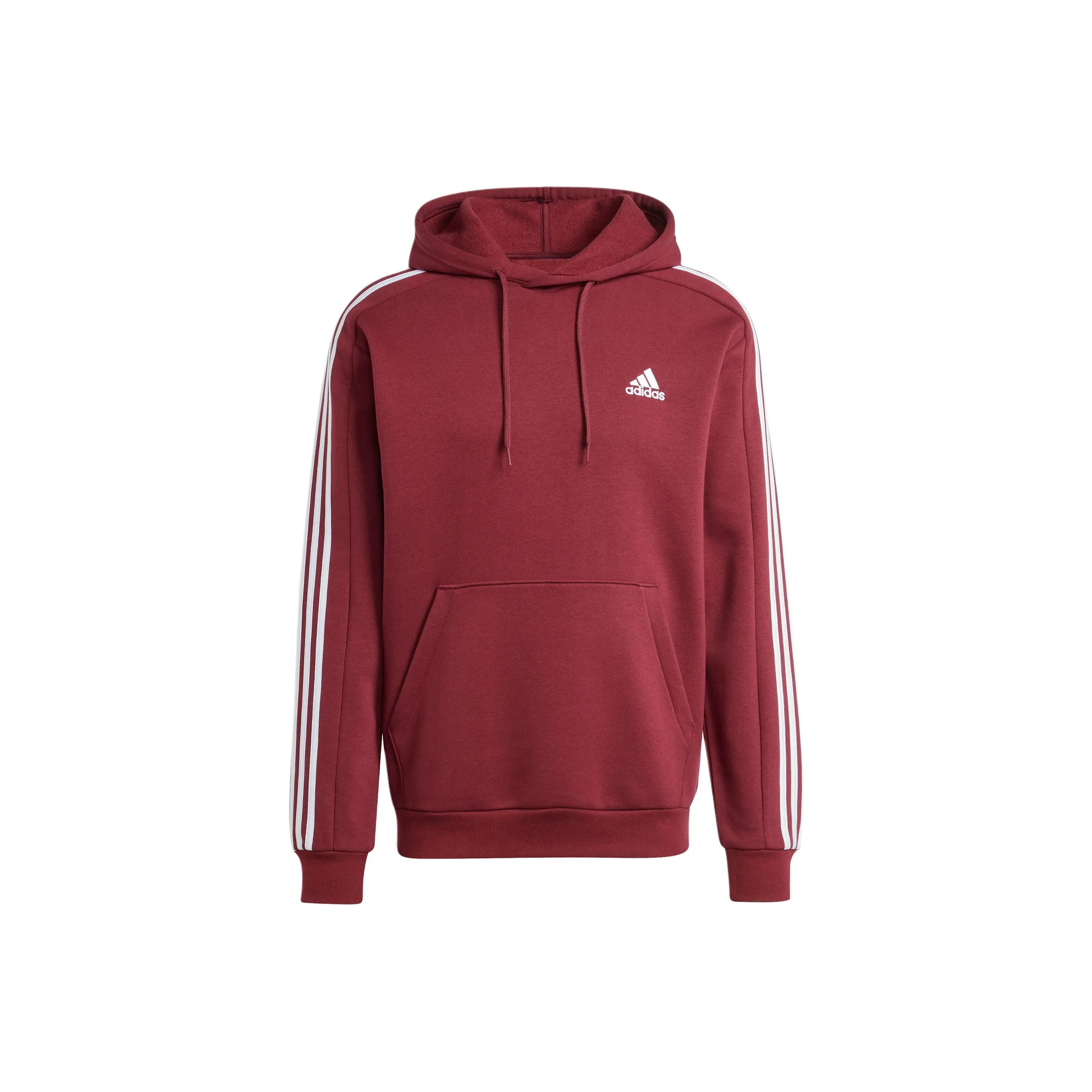 Adidas Essentials Fleece 3 Stripes Свитшот Мужской Темно-Красный