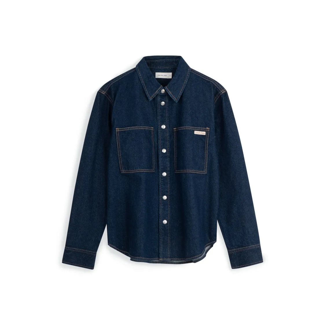 CALVIN KLEIN Рубашка Мужская Темно-Синий Деним