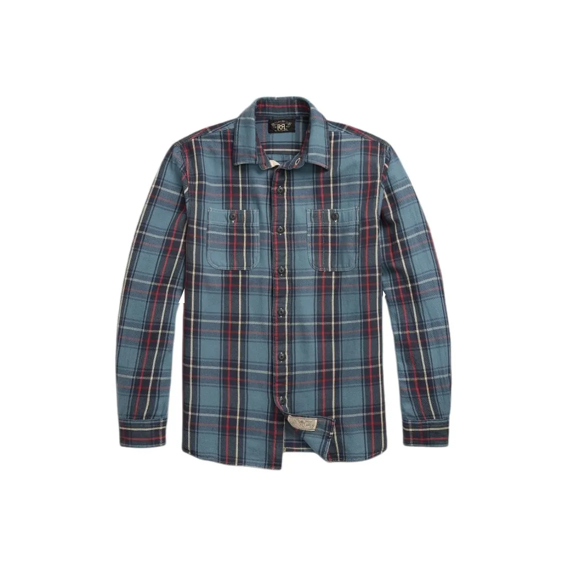 Double RL SS24 Рубашка Мужская Синяя