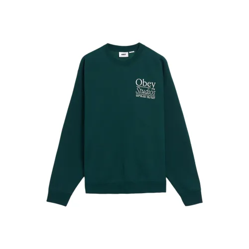 Obey Зеленый Мужские Свитшоты