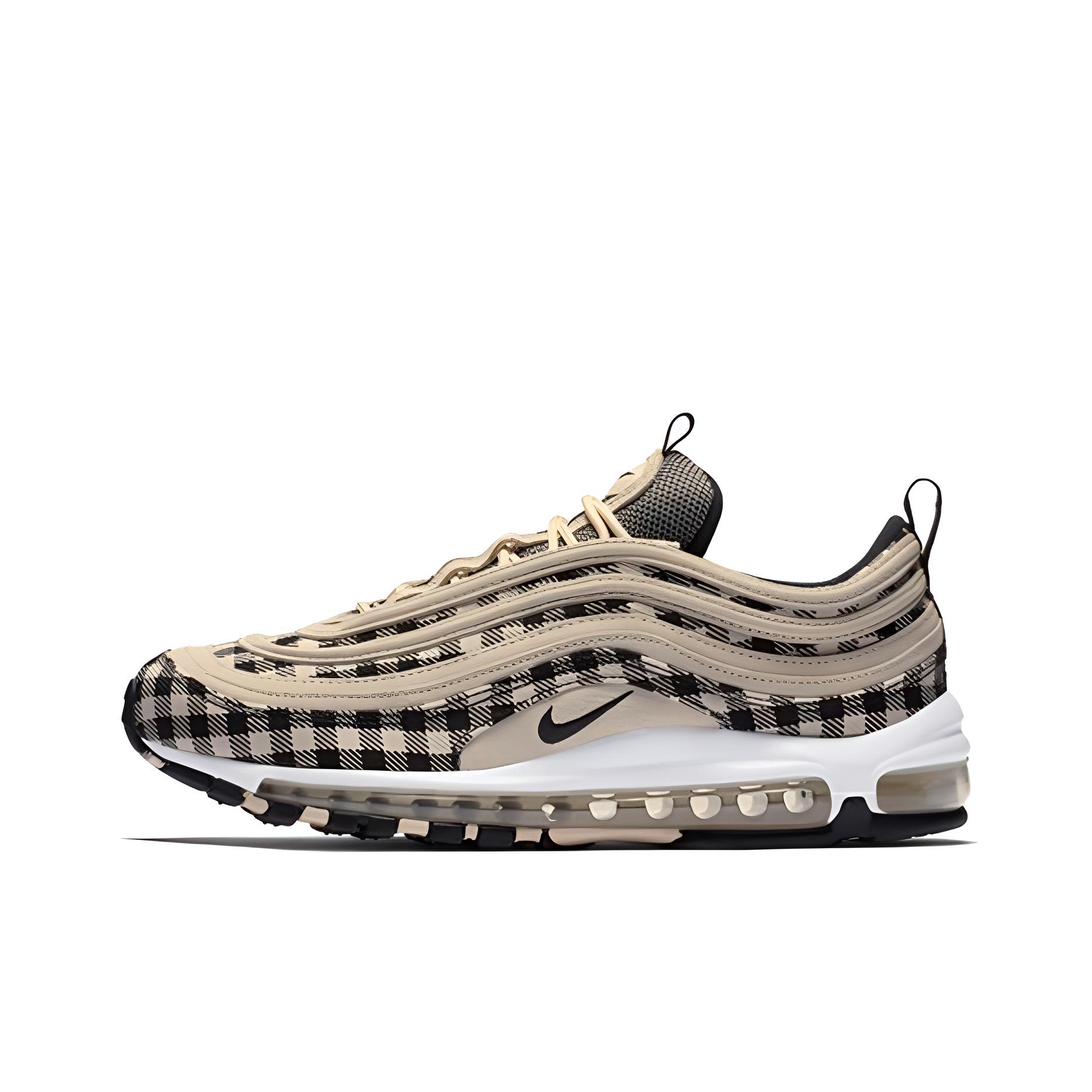nike air max 97 sneakers in metallic cream