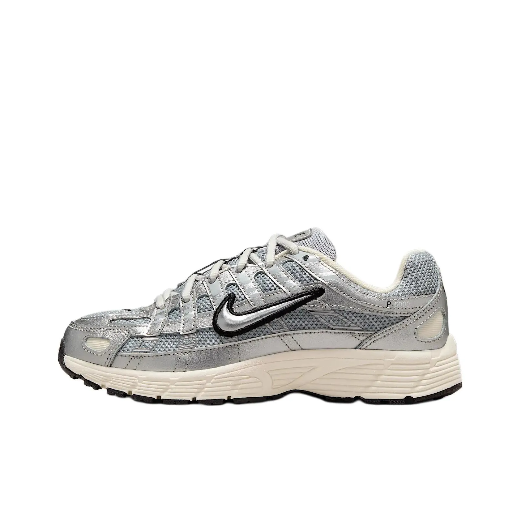 Nike P 6000 Slip-Resistant Abrasion-Resistant Low Top Детская Беговая Обувь Серебряный