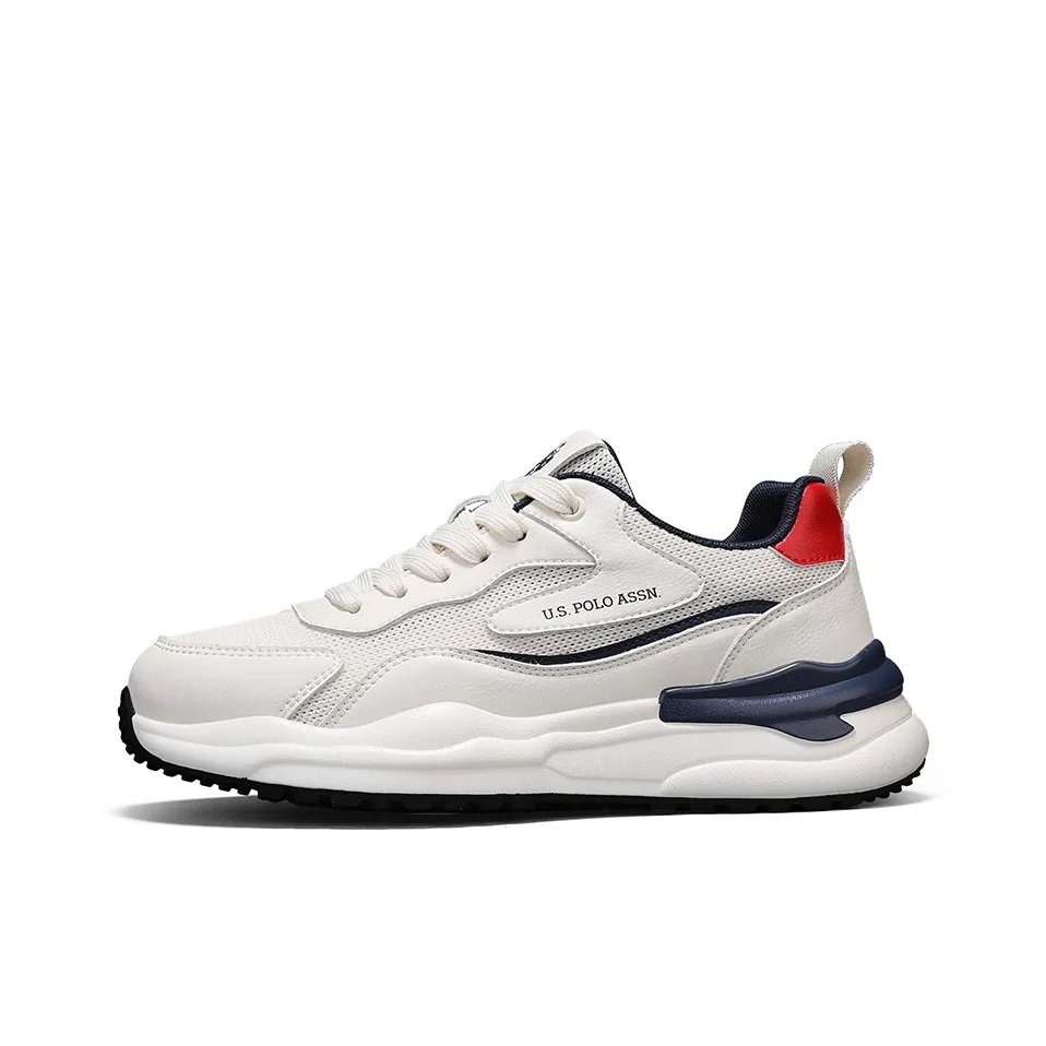 U.S. POLO ASSN. Противоскользящий Дышащий Легкий Увеличивающий Высоту Отскок Низкий Топ Повседневная Обувь Мужская Бежевый Синий