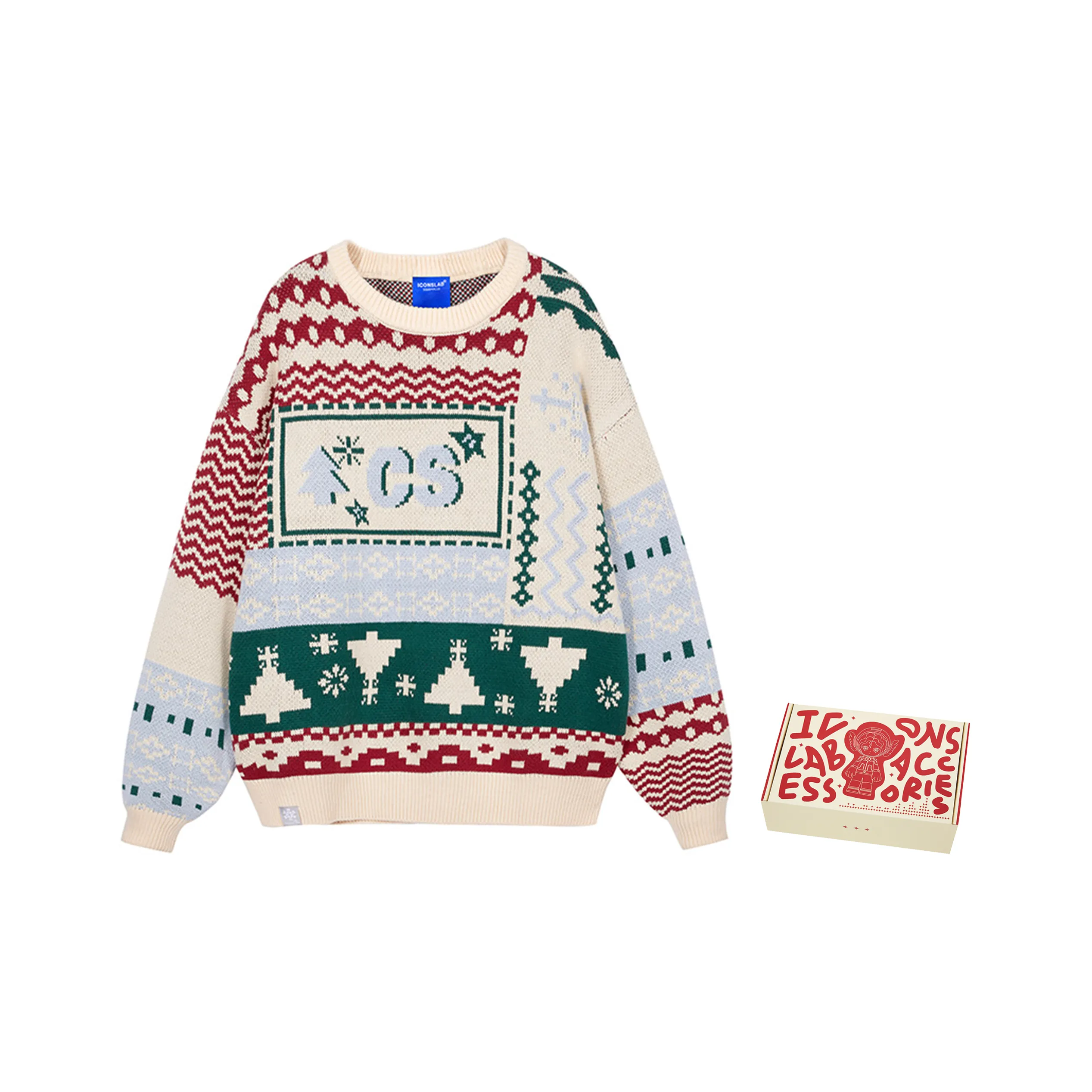 ICONS Lab Christmas Tree Stitching Unisex Sweater