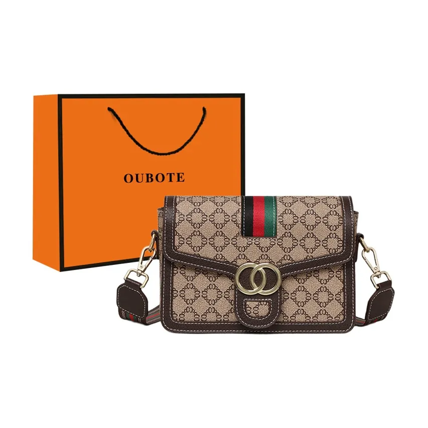 OUBOTE Сумка через плечо из синтетической кожи конверт женская кофейного цвета