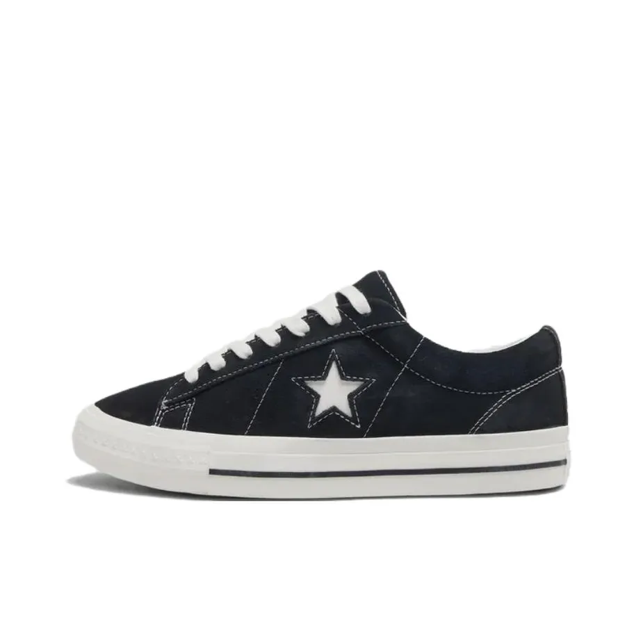 Конверс ONE STAR 95 Slip-resistant Abrasion-resistant Low-top Skateboard Shoes Unisex Black Конверс ONE STAR 95 Противоскользящие Устойчивые к истиранию Низкие Кеды для скейтбординга Унисекс Черные