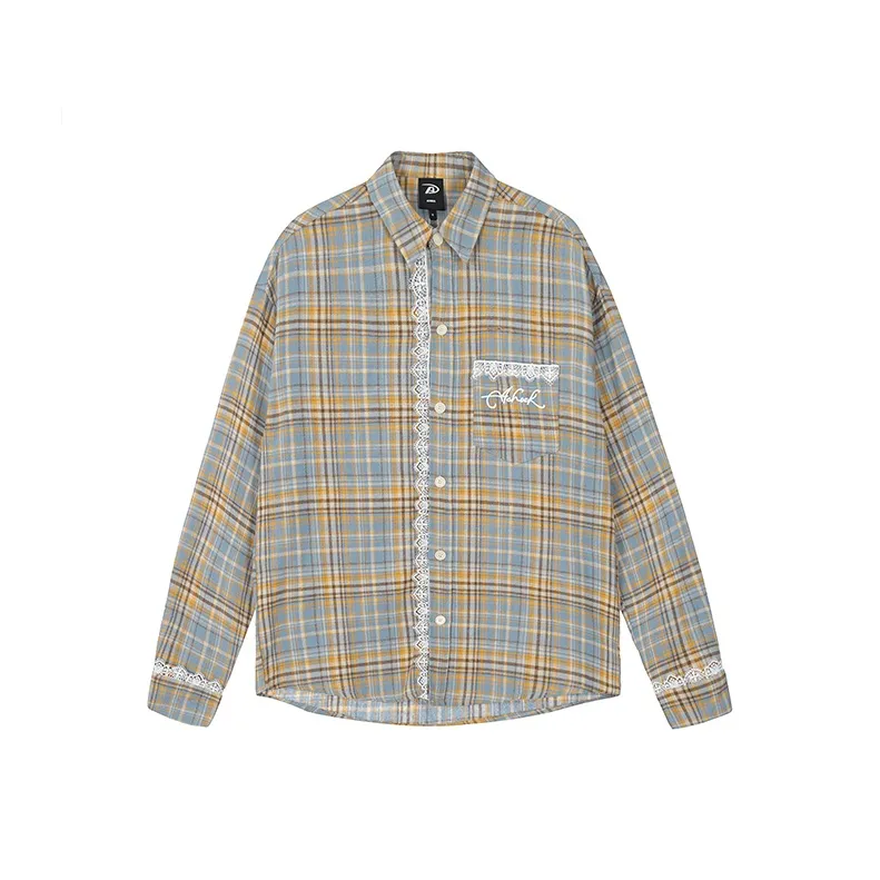 A Chock Shirt Unisex Yellow Blue Plaid