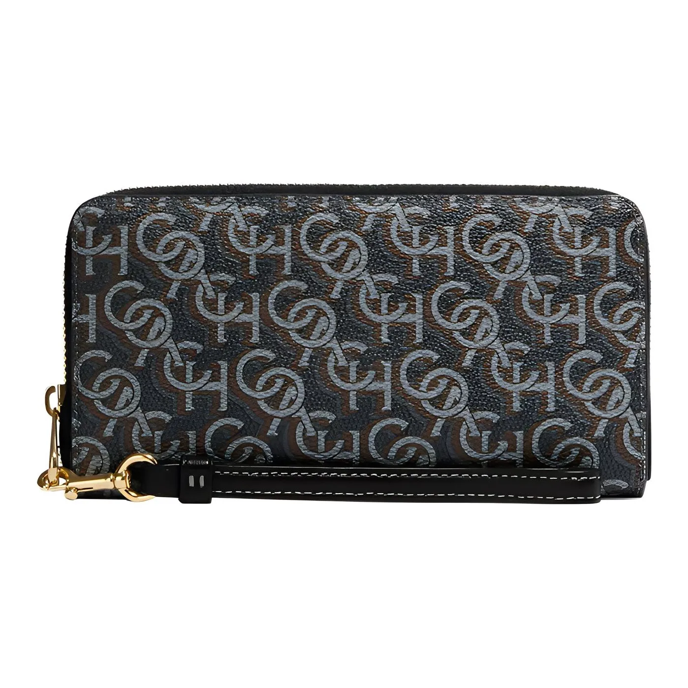 COACH Zip Around Холст и Кожа Держатель для Карт и Кошелек Женский Черный