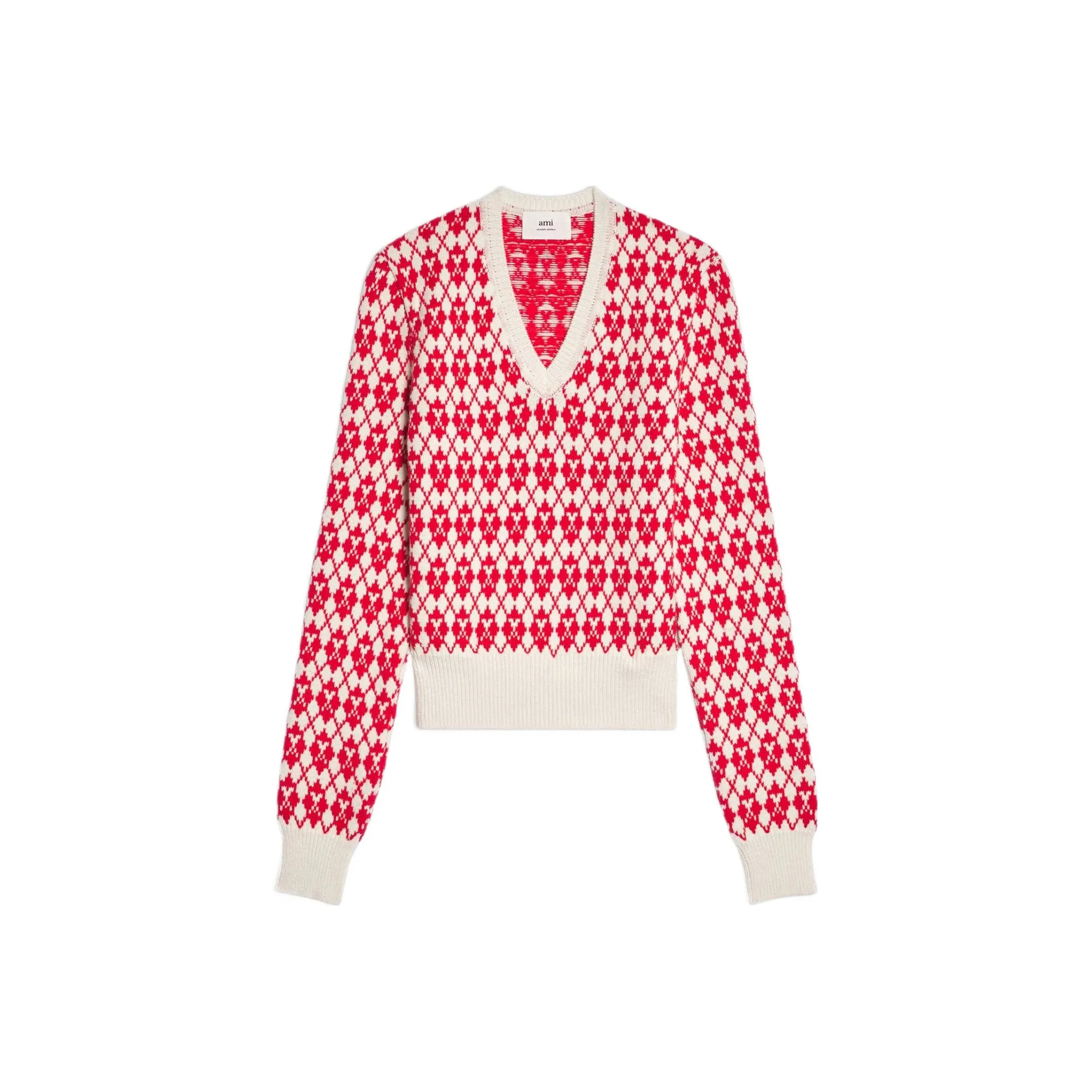 AMIPARIS Ami De Coeur Argyle Jumper