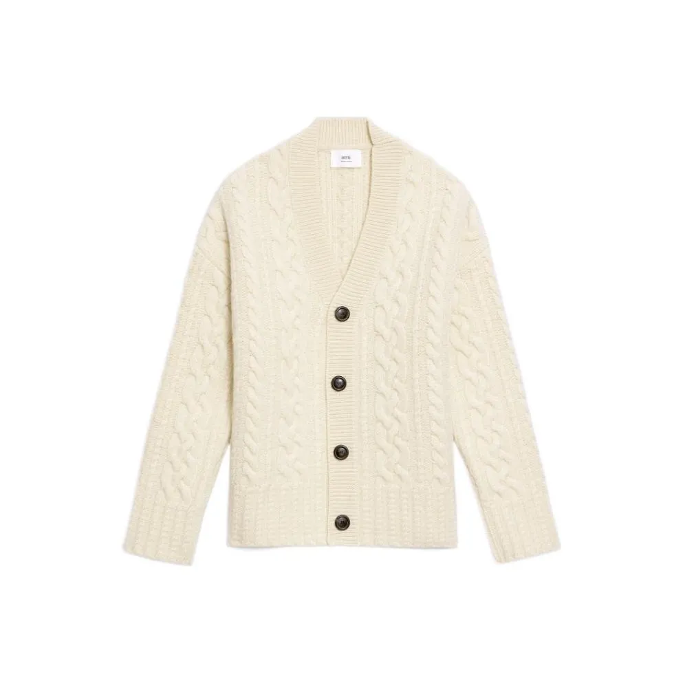 Ami English Ribbed Cardigan