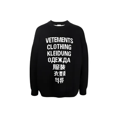 Vetements Черный Мужские Свитеры