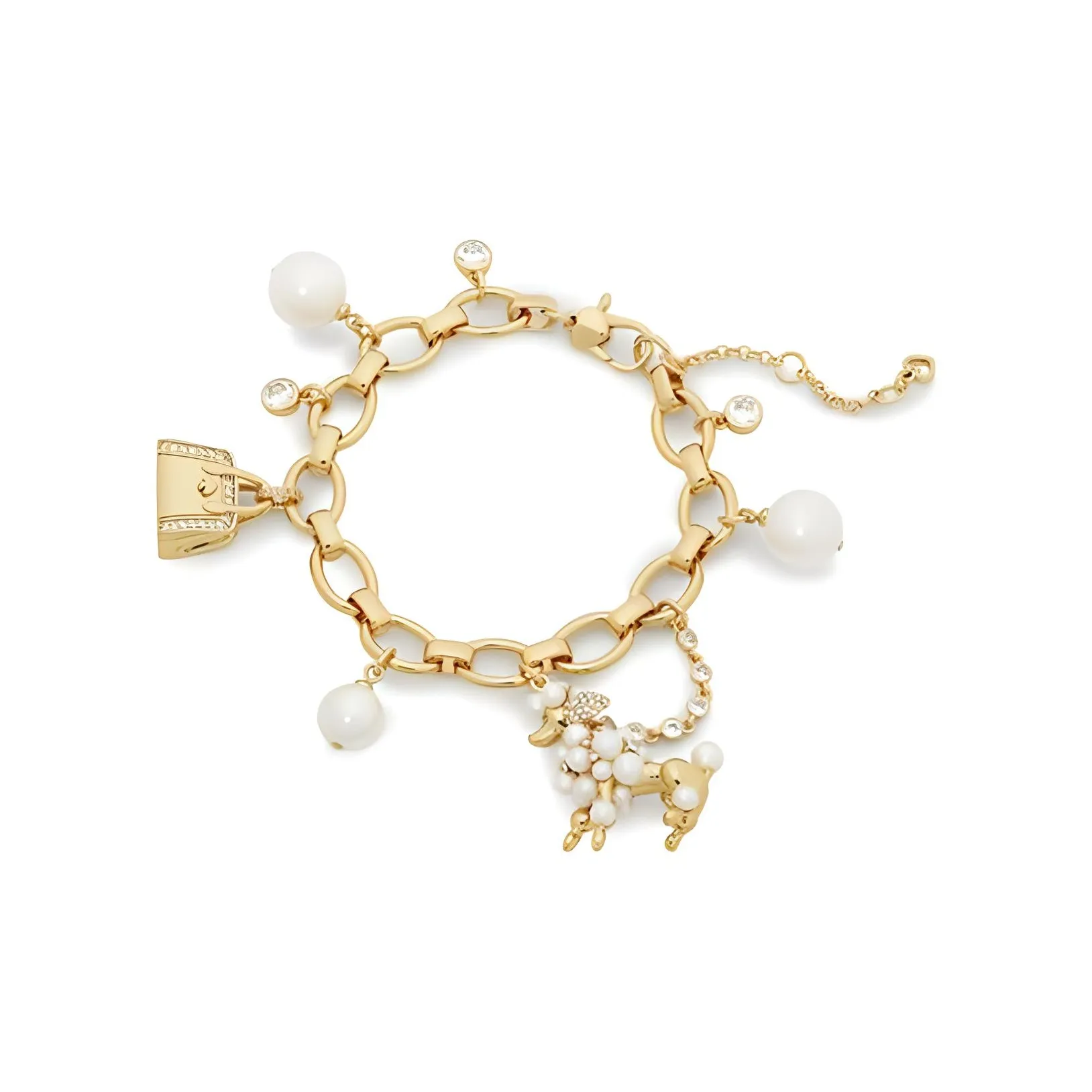 Kate Spade Brass Cubic Zirconia Glass Stone Glass Pearl Resin Pearl Enamel Bracelets Women's Gold