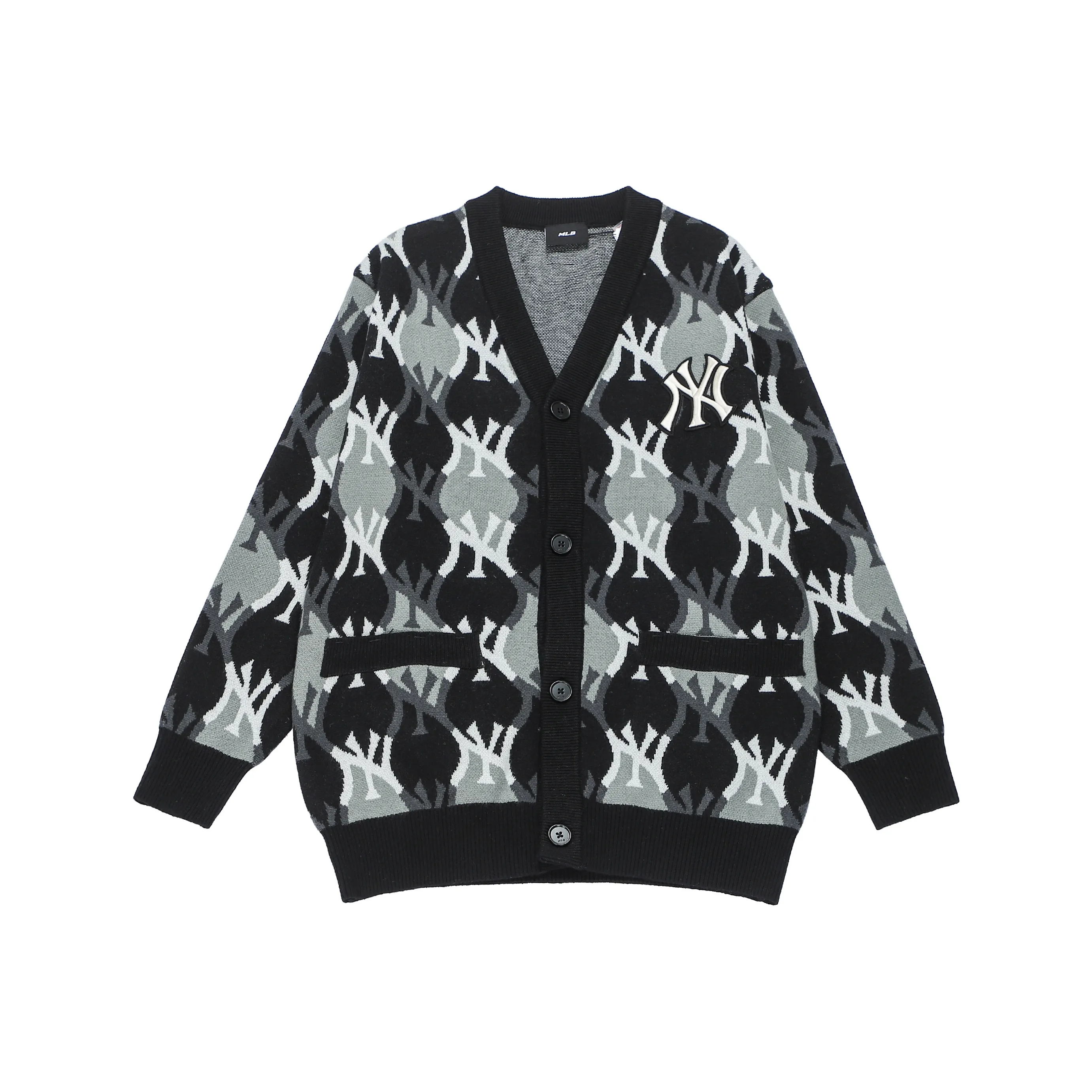 MLB Old Flower Cashmere Sweaters Unisex Black