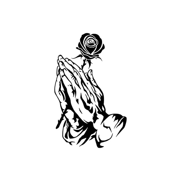 QINGSHANQIHAI Розовый Prayer Временные татуировки 1 шт