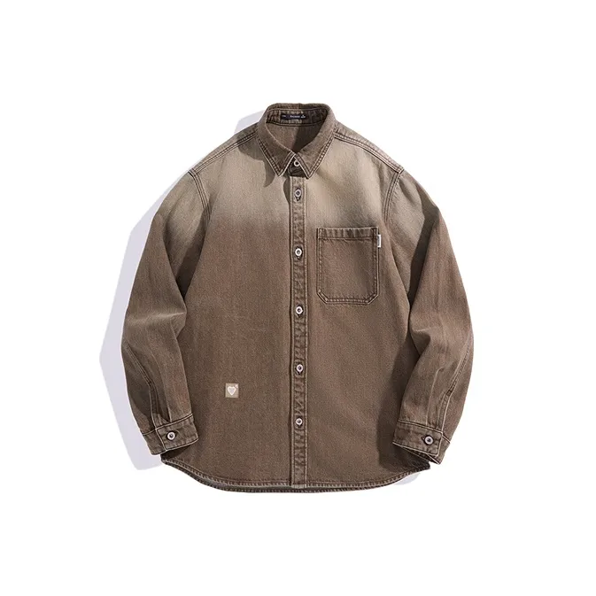 PEACEBIRD MEN Повседневная Джинсовая Рубашка Мужская